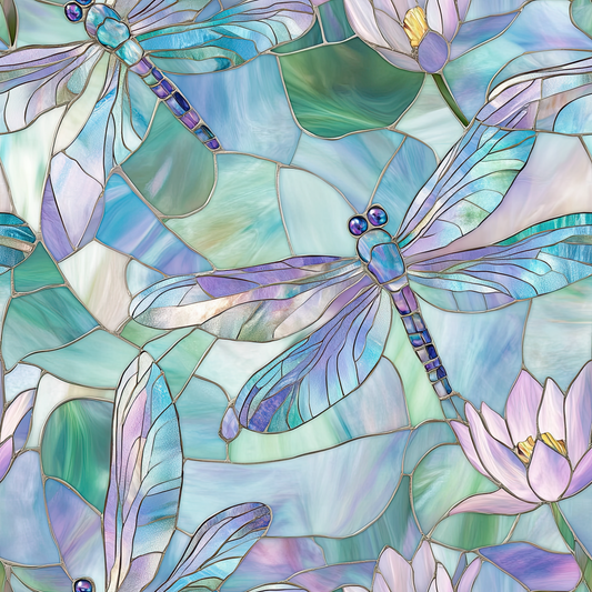 Stained glass dragonflies preorder round 31