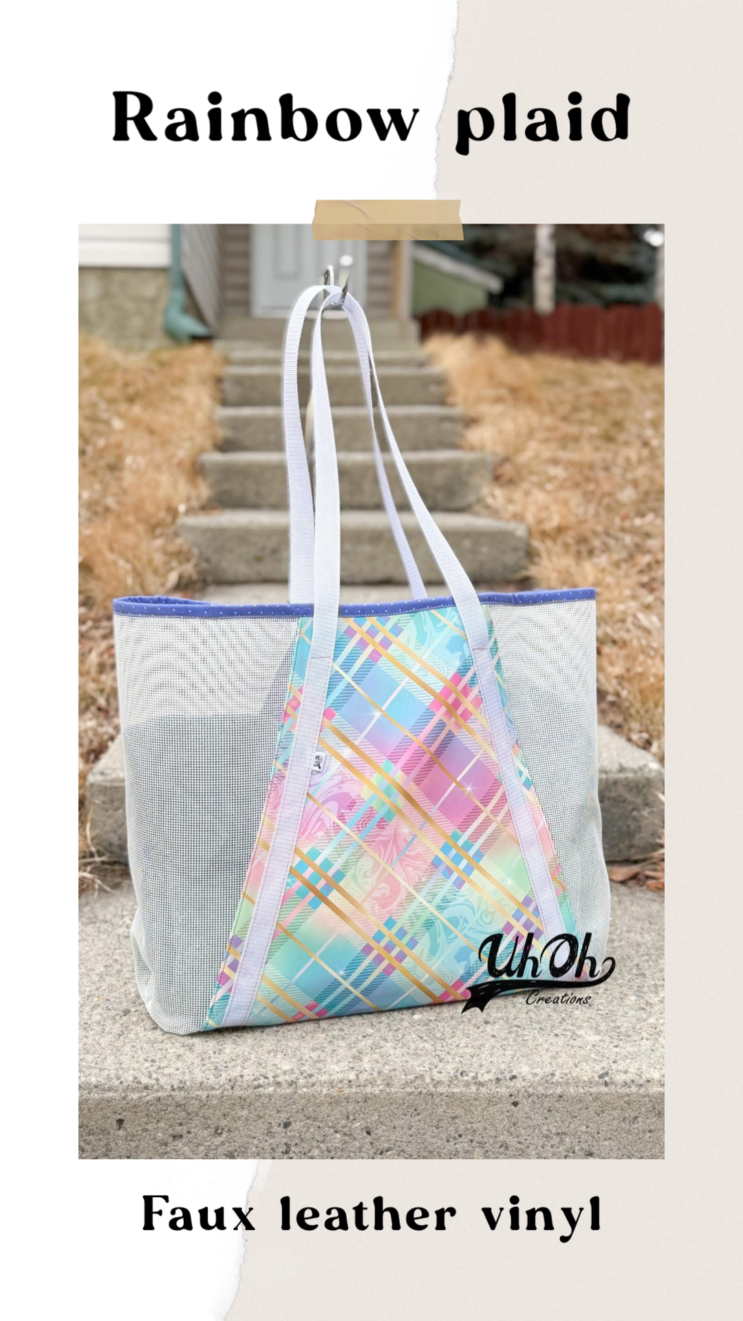 Rainbow plaid round 25 retail
