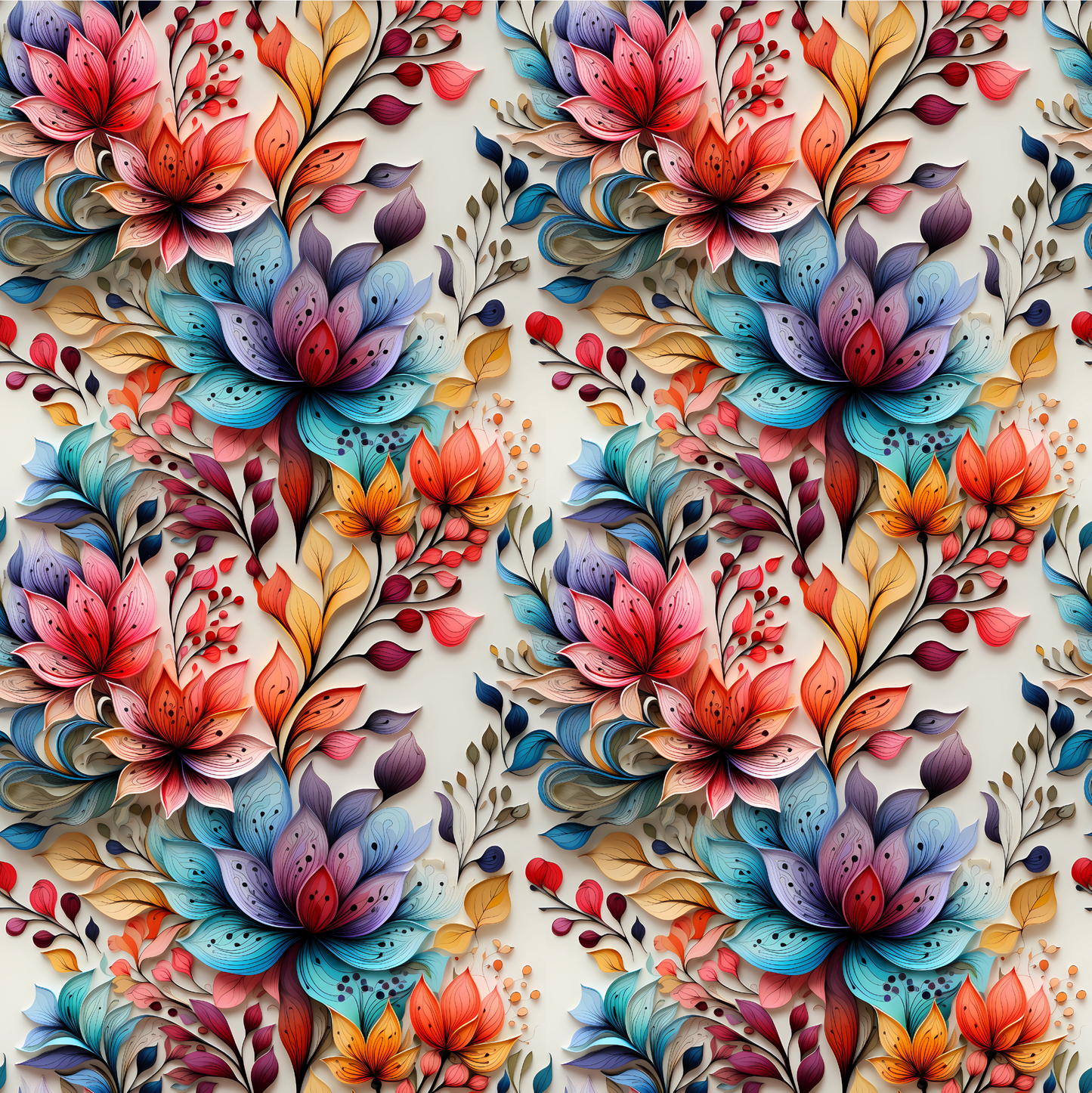 Colourful floral round 23 retail