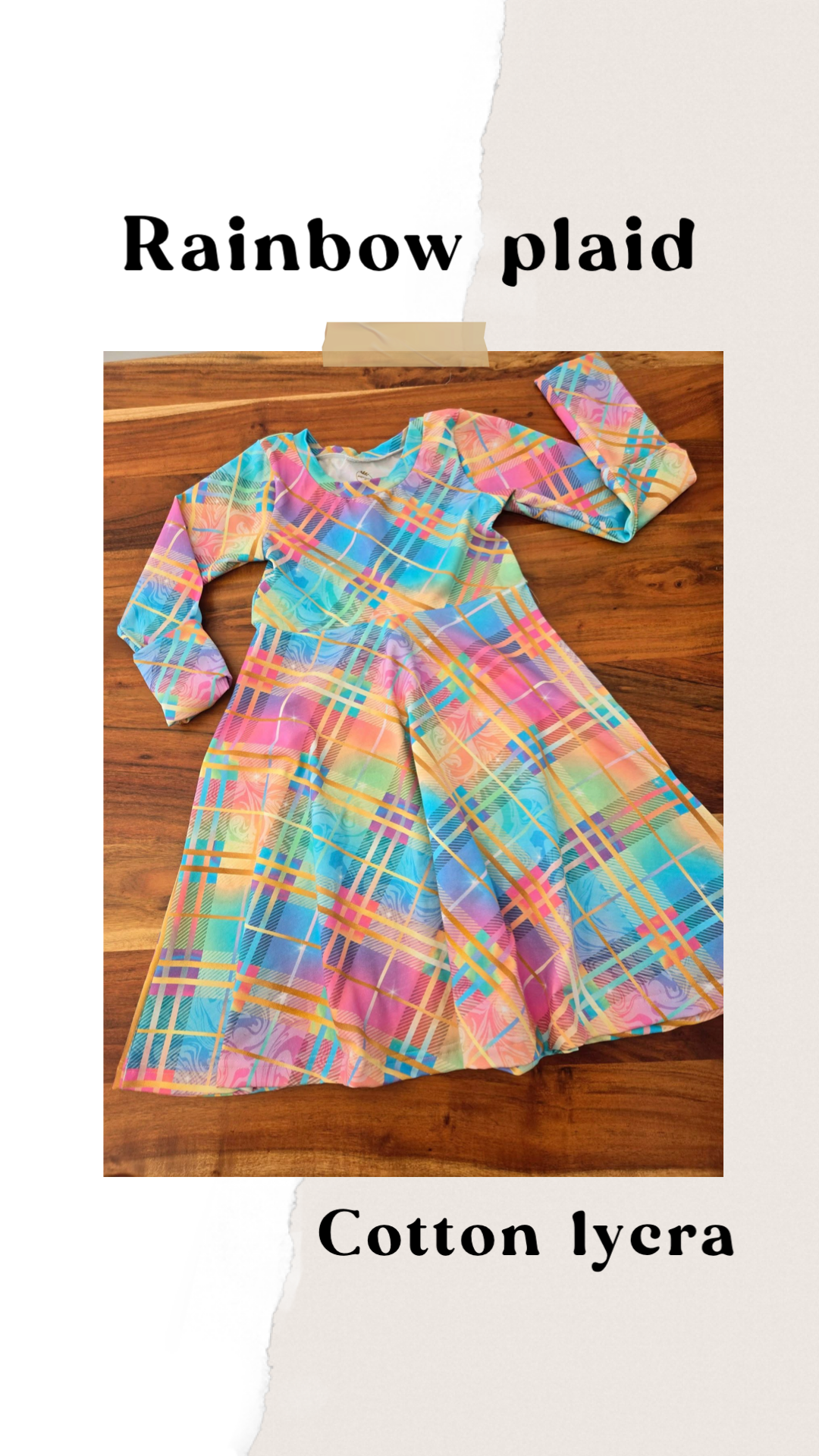 Rainbow plaid round 25 retail