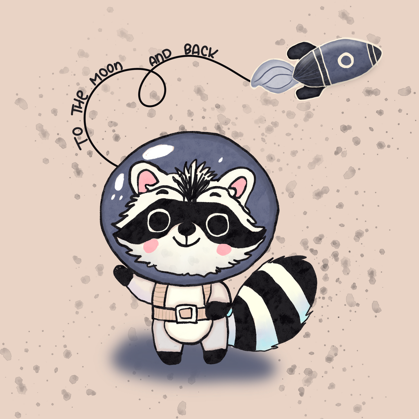 Space raccoon panel round 25 retail