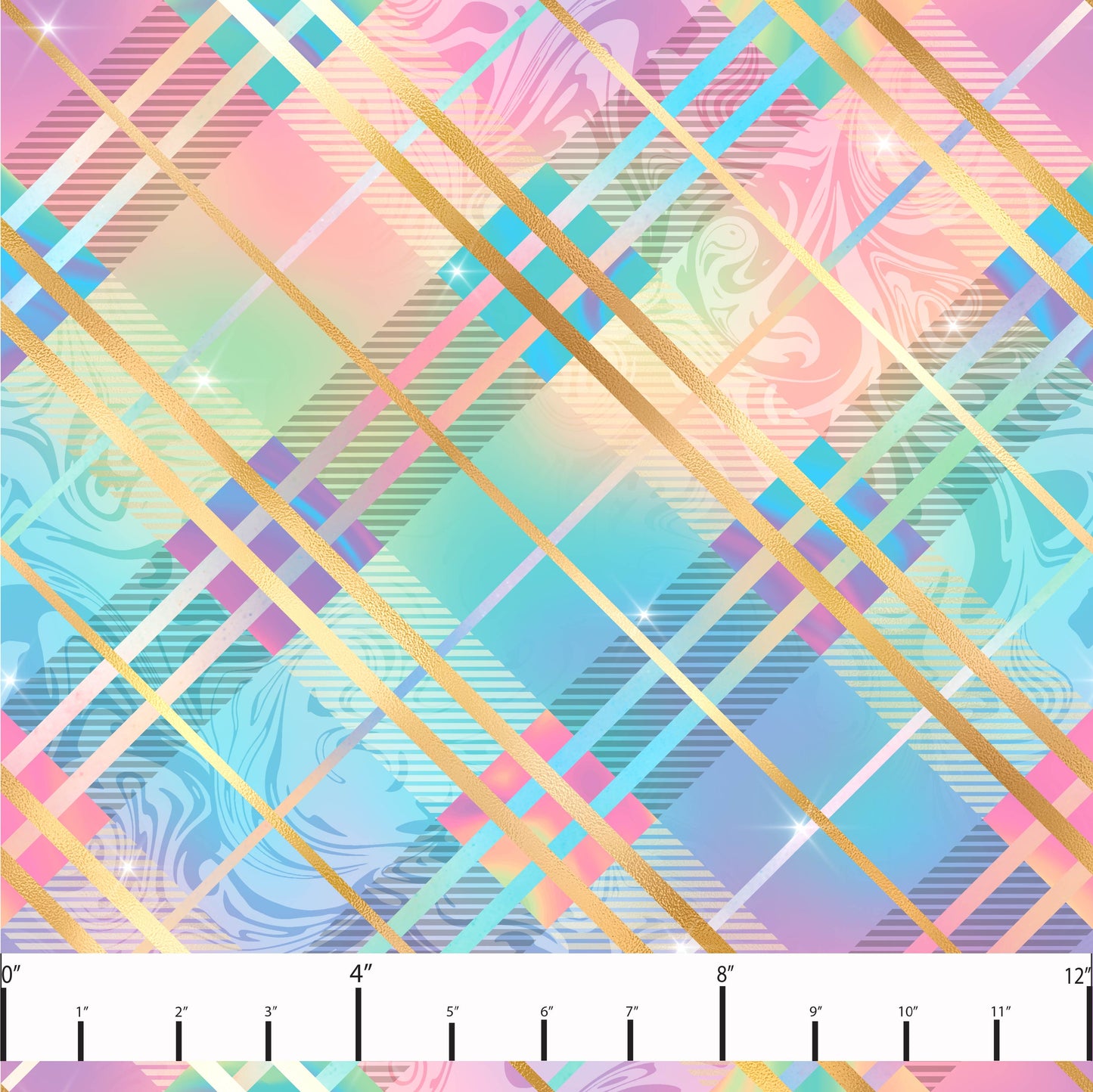 Rainbow plaid round 25 retail