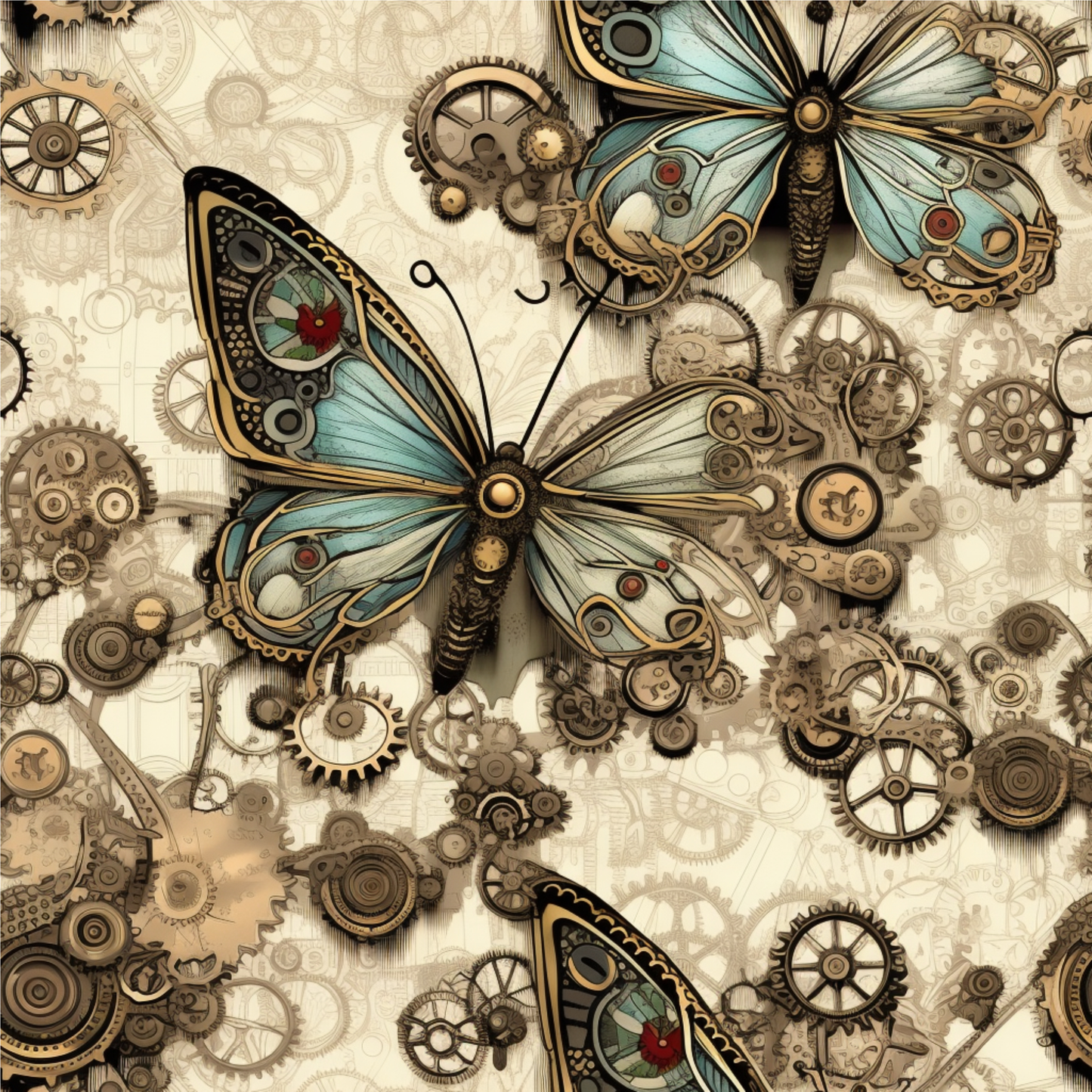 Steampunk butterflies round 23 retail