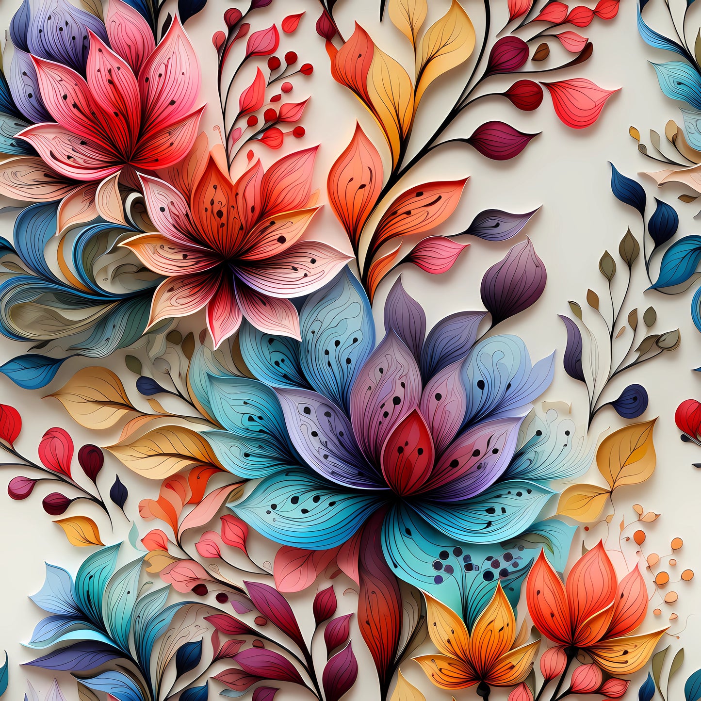 Colourful floral round 23 retail