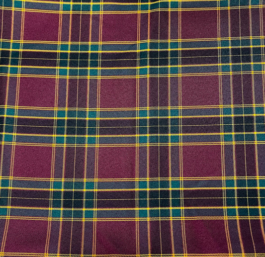 Plaid-burgundy and green