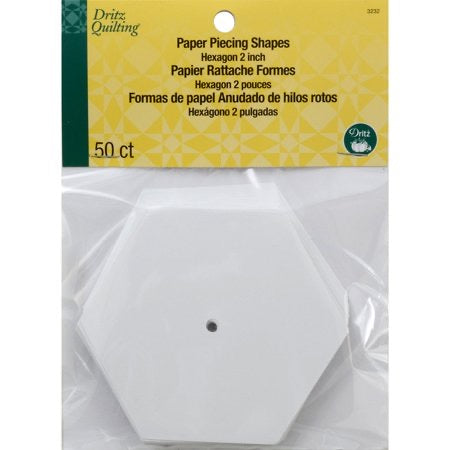 English paper piecing shapes- 2” hexagon