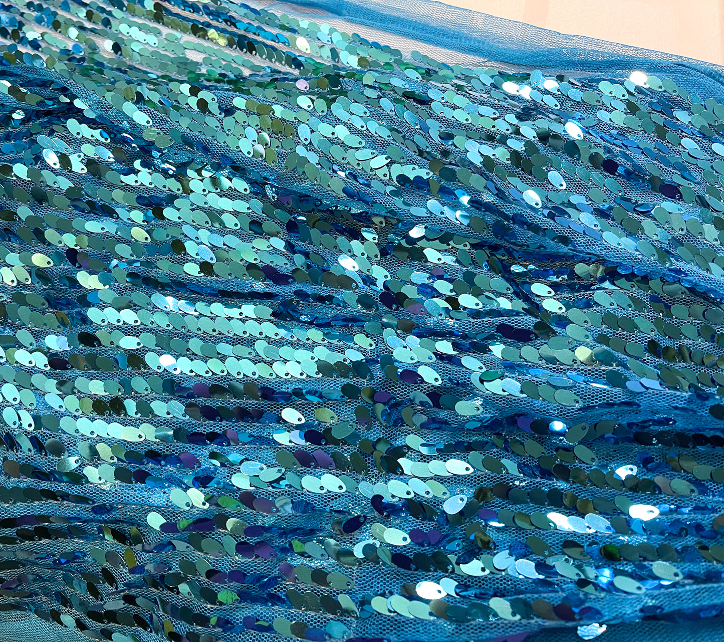 Clearance -blue oval sequins precut
