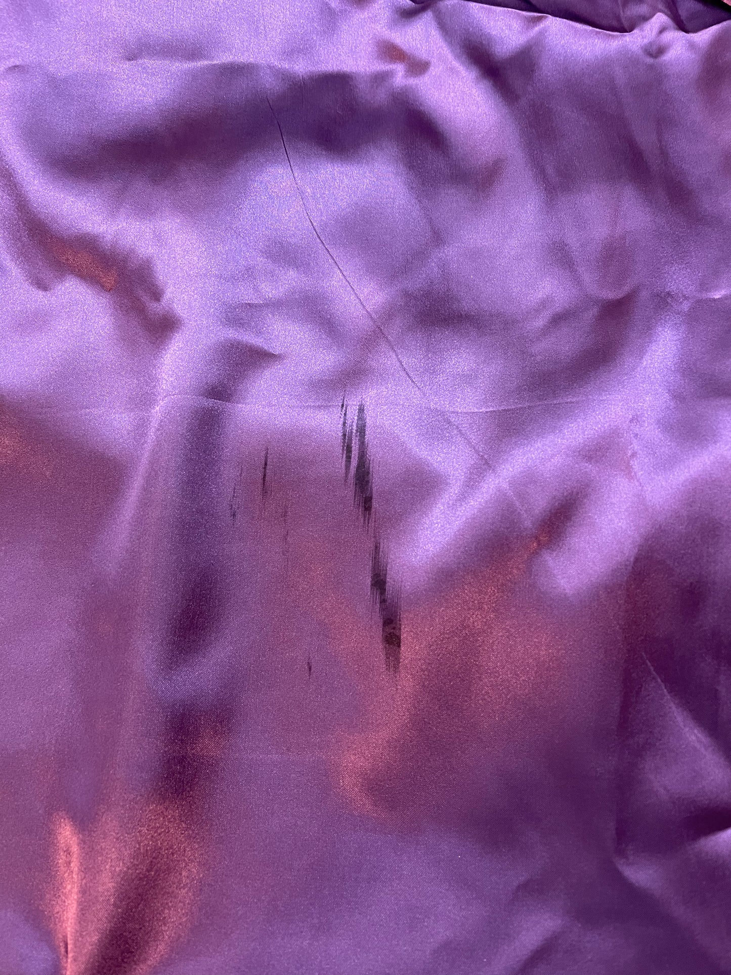 Clearance -purple satin silk flawed precut