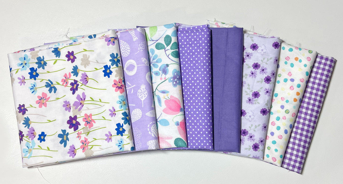 Purple floral precut bundle