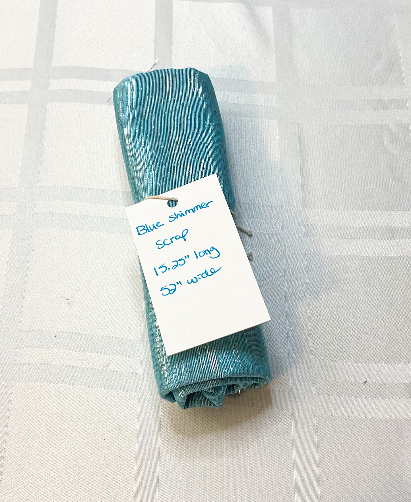 Clearance -blue with silver weaved throughout precut