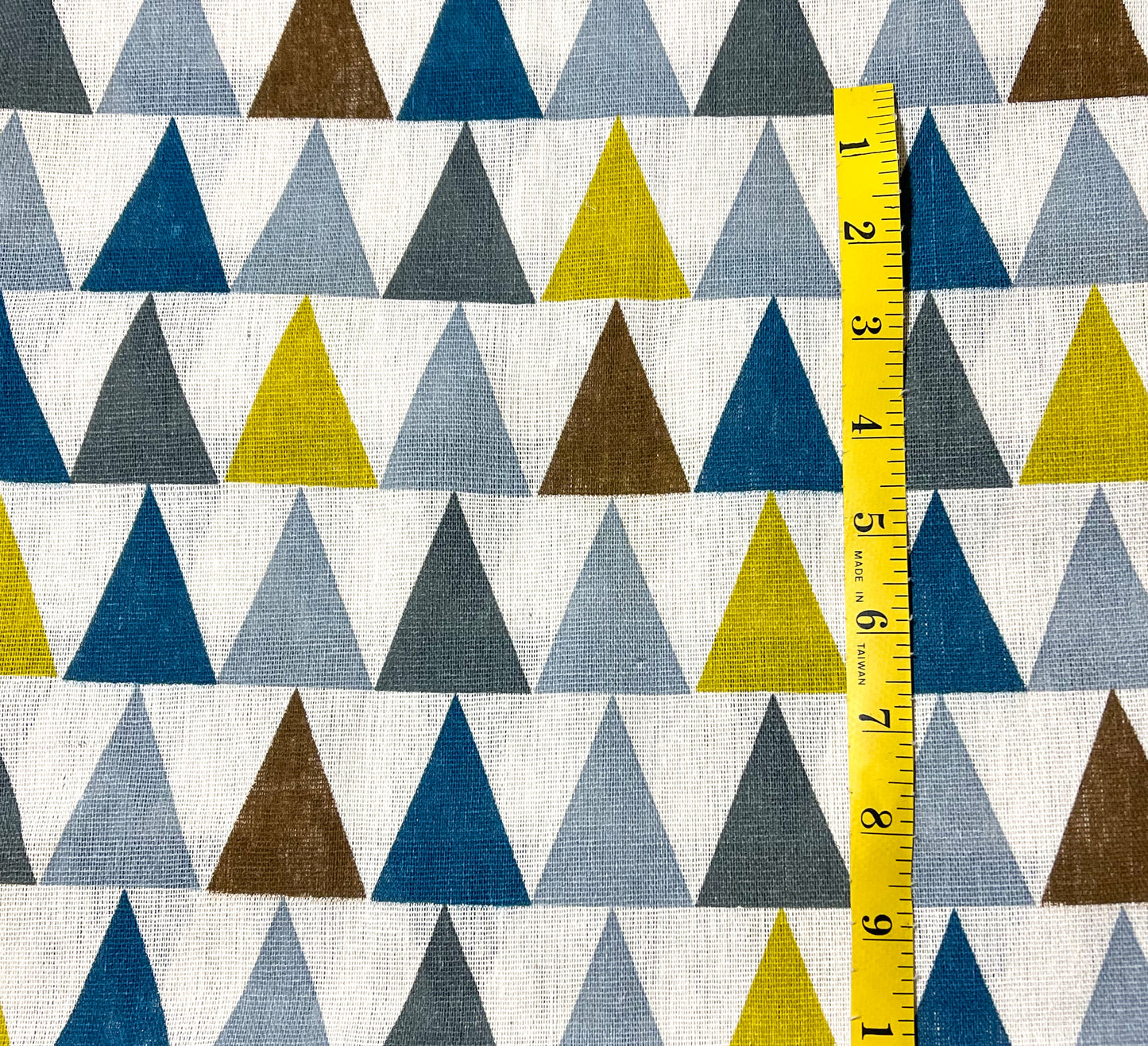 Blue triangles canvas