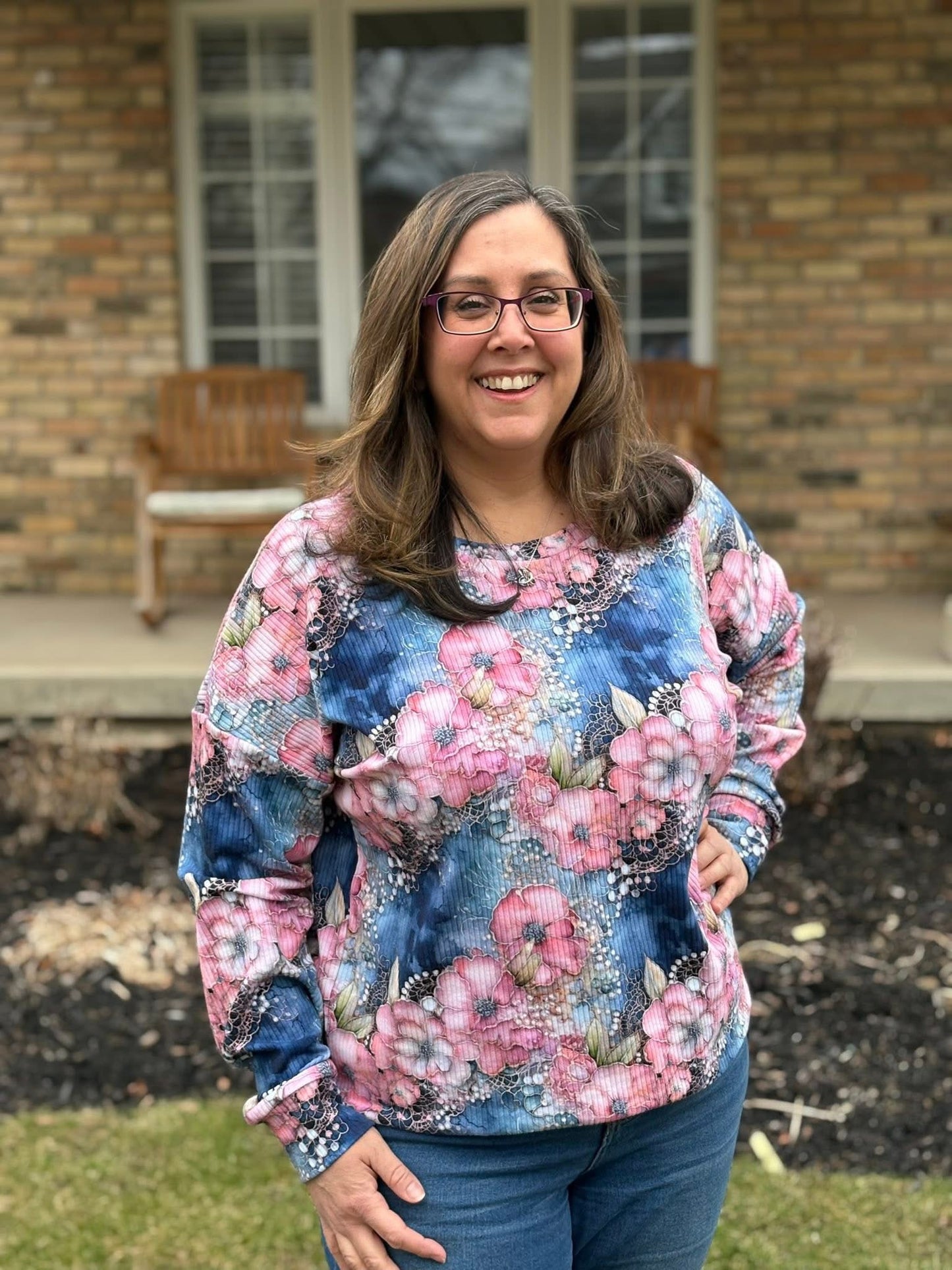 Denim and lace round 36 retail