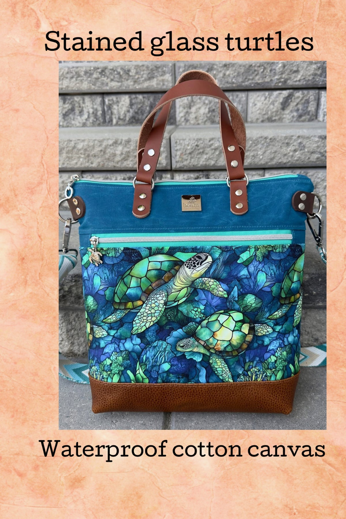 Stained glass turtles round 40 retail