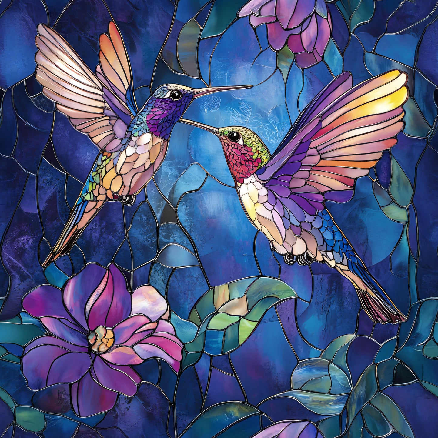 Stained glass hummingbirds preorder round 34