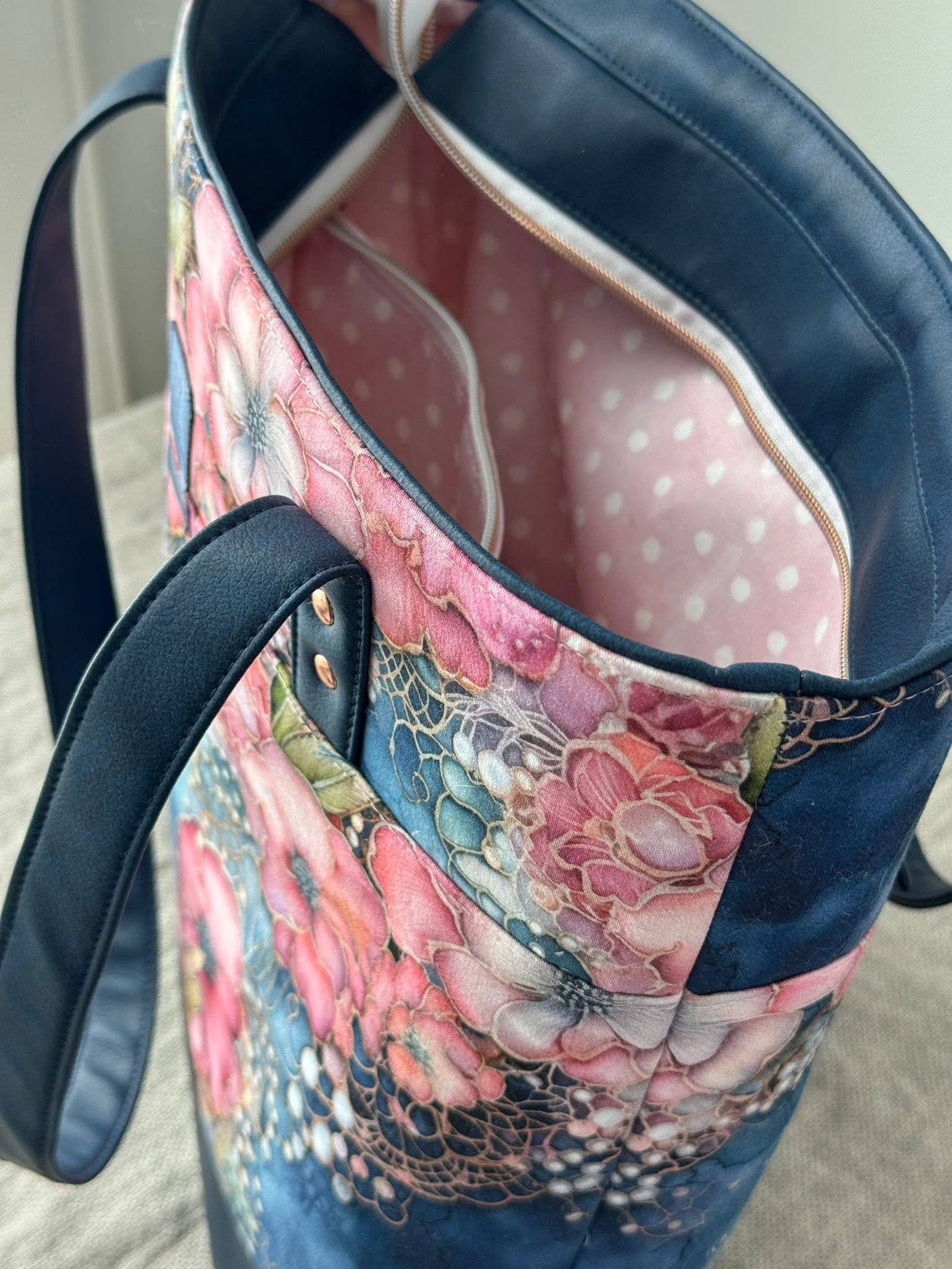Denim and lace round 36 retail