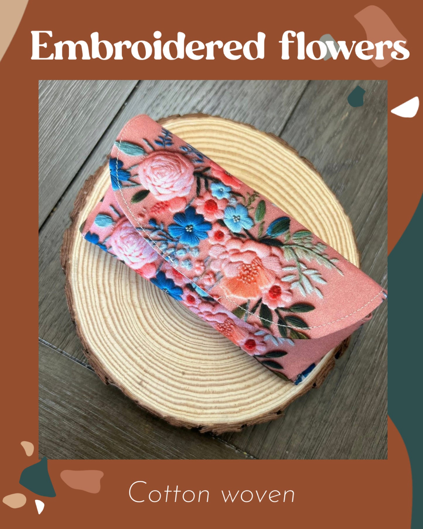 Embroidered flowers round 28 retail