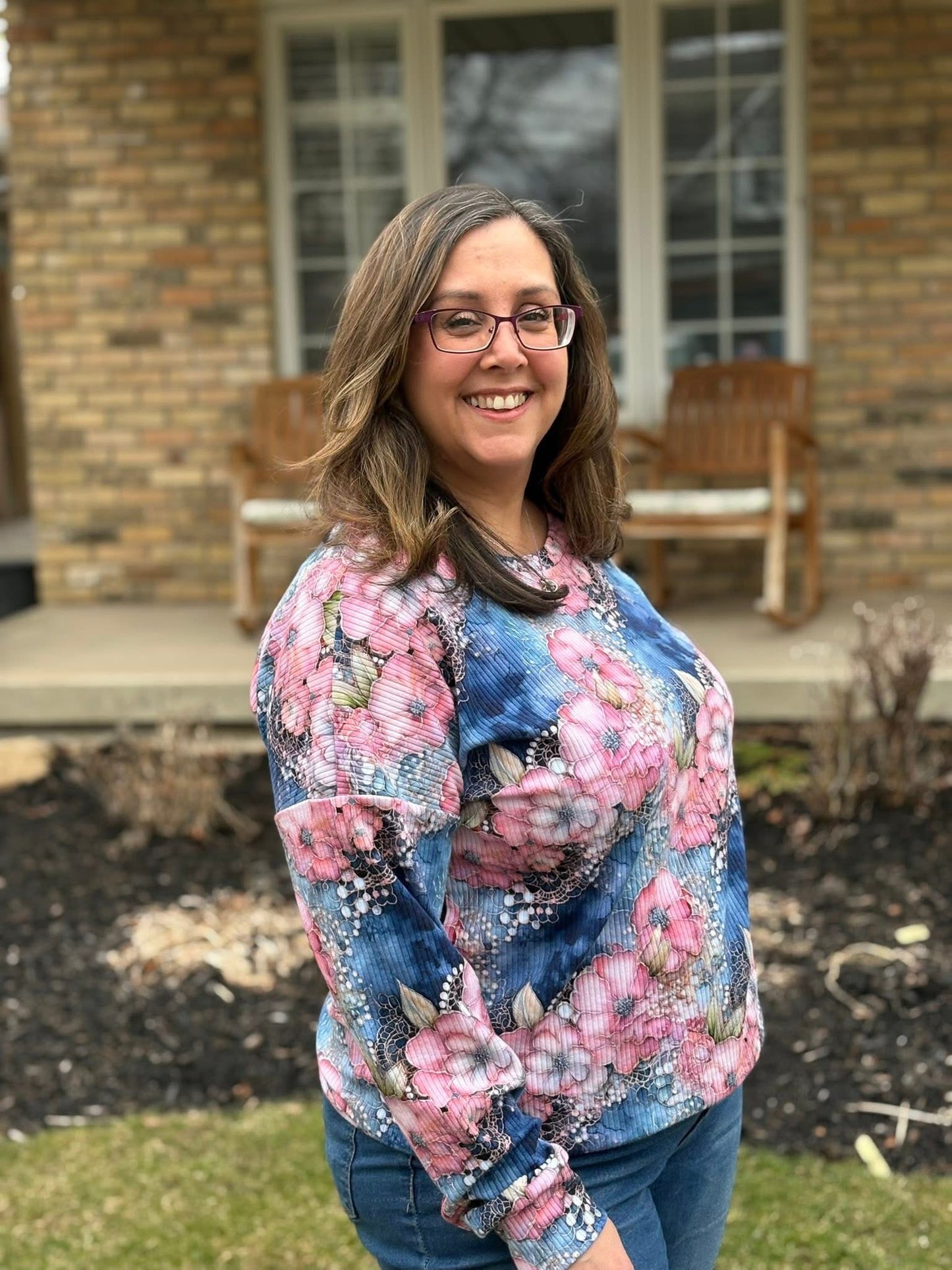 Denim and lace round 36 retail
