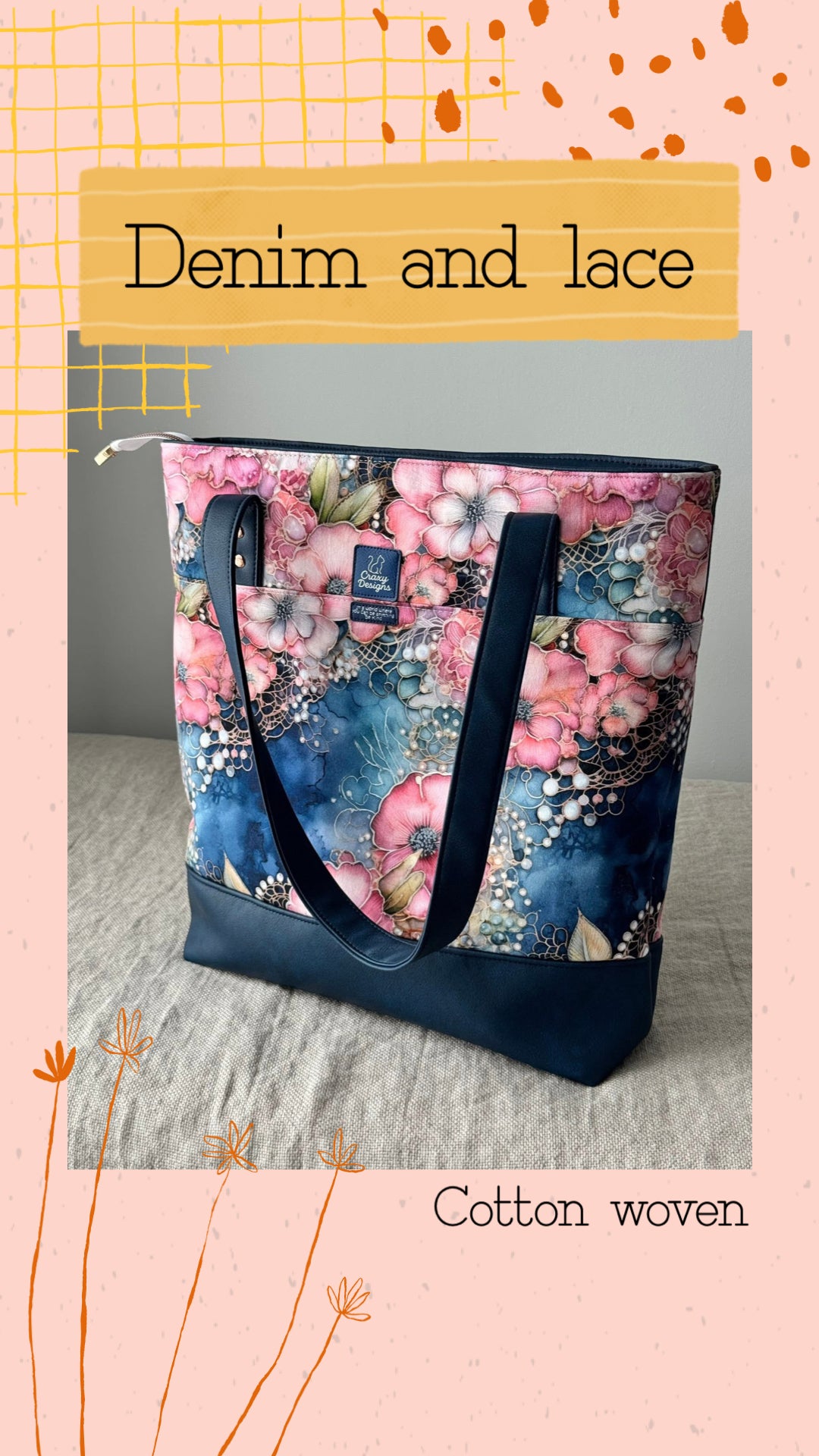 Denim and lace round 36 retail