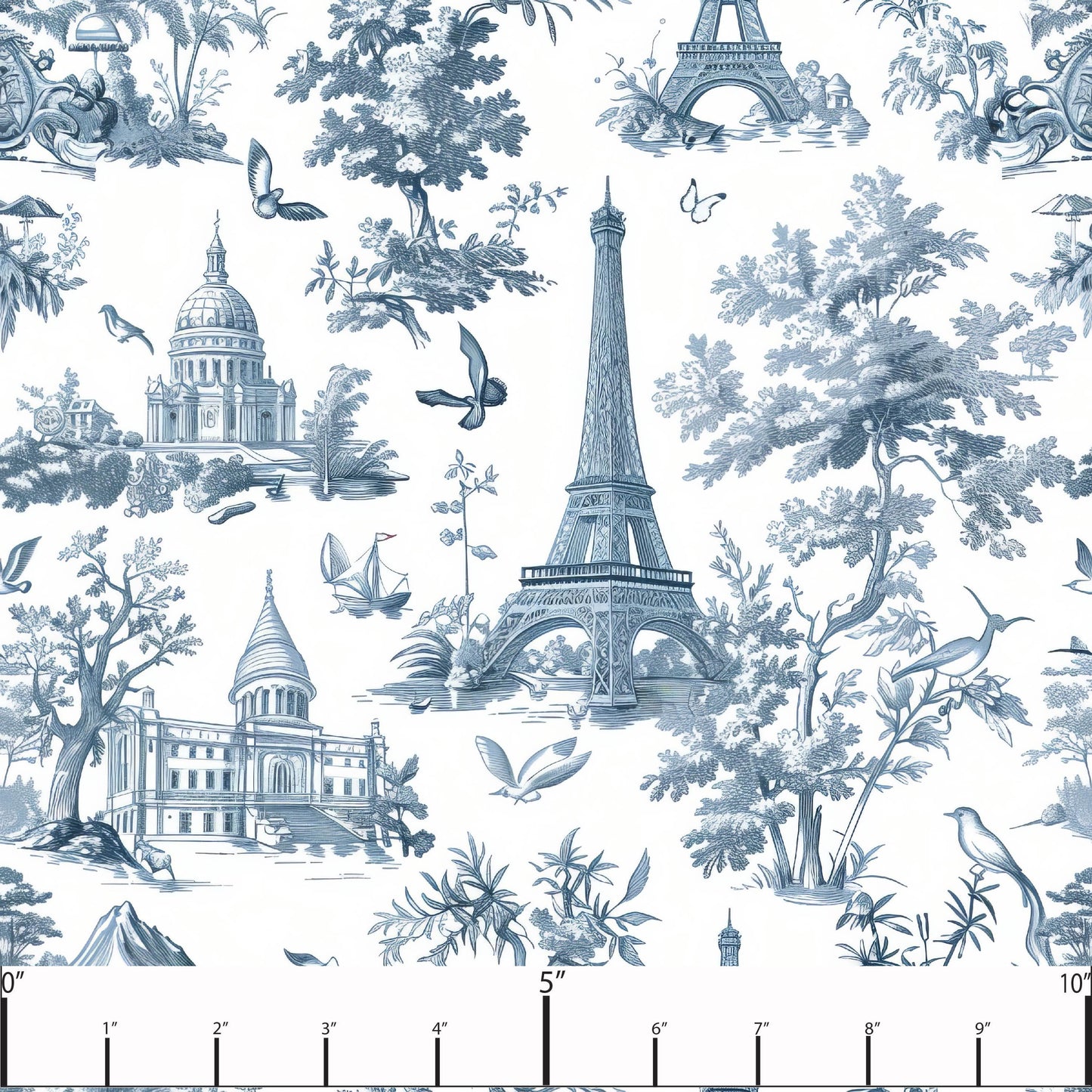 Blue Paris toile round 19 retail