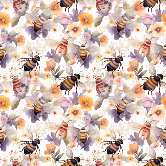 Busy bees cotton canvas