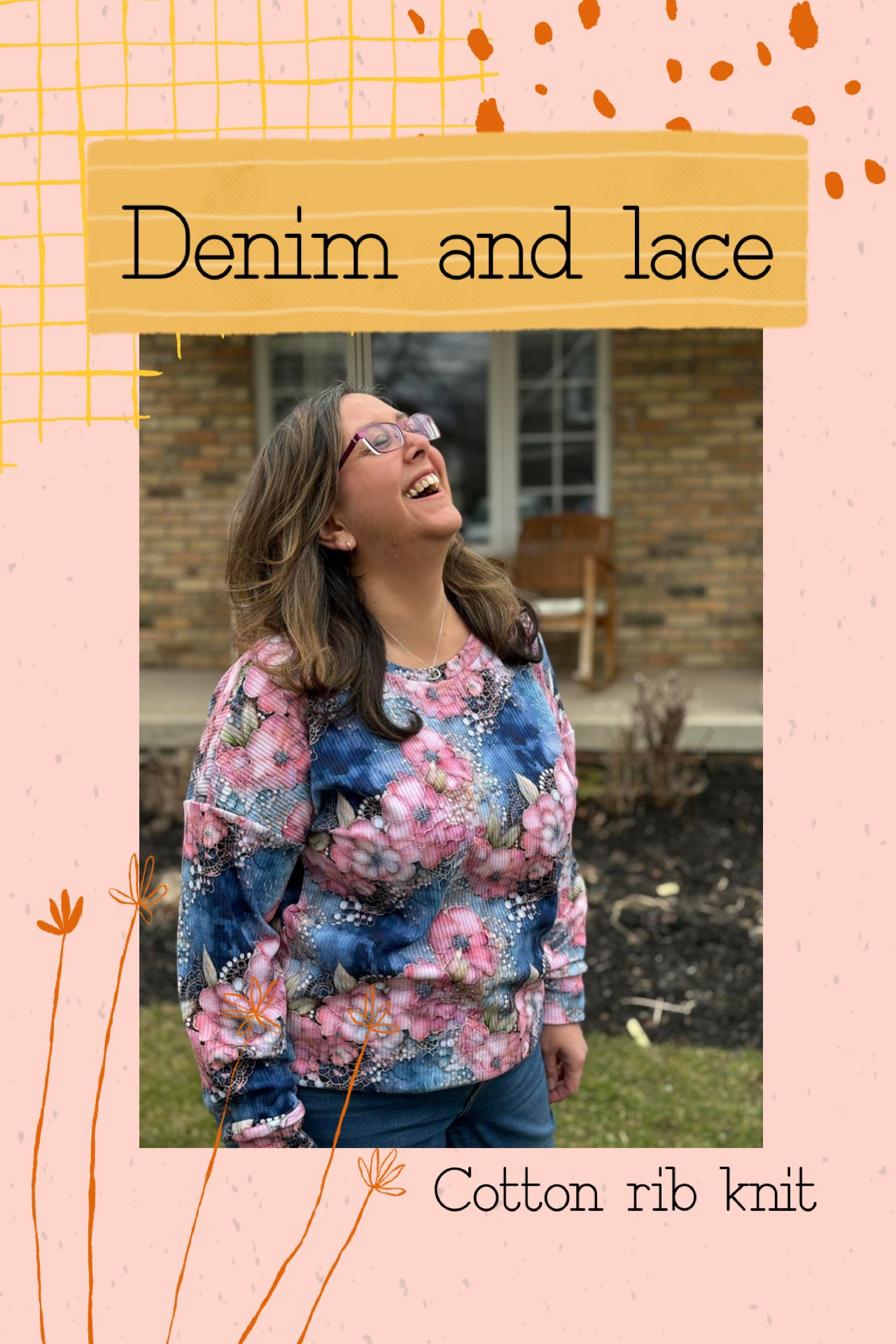 Denim and lace round 36 retail