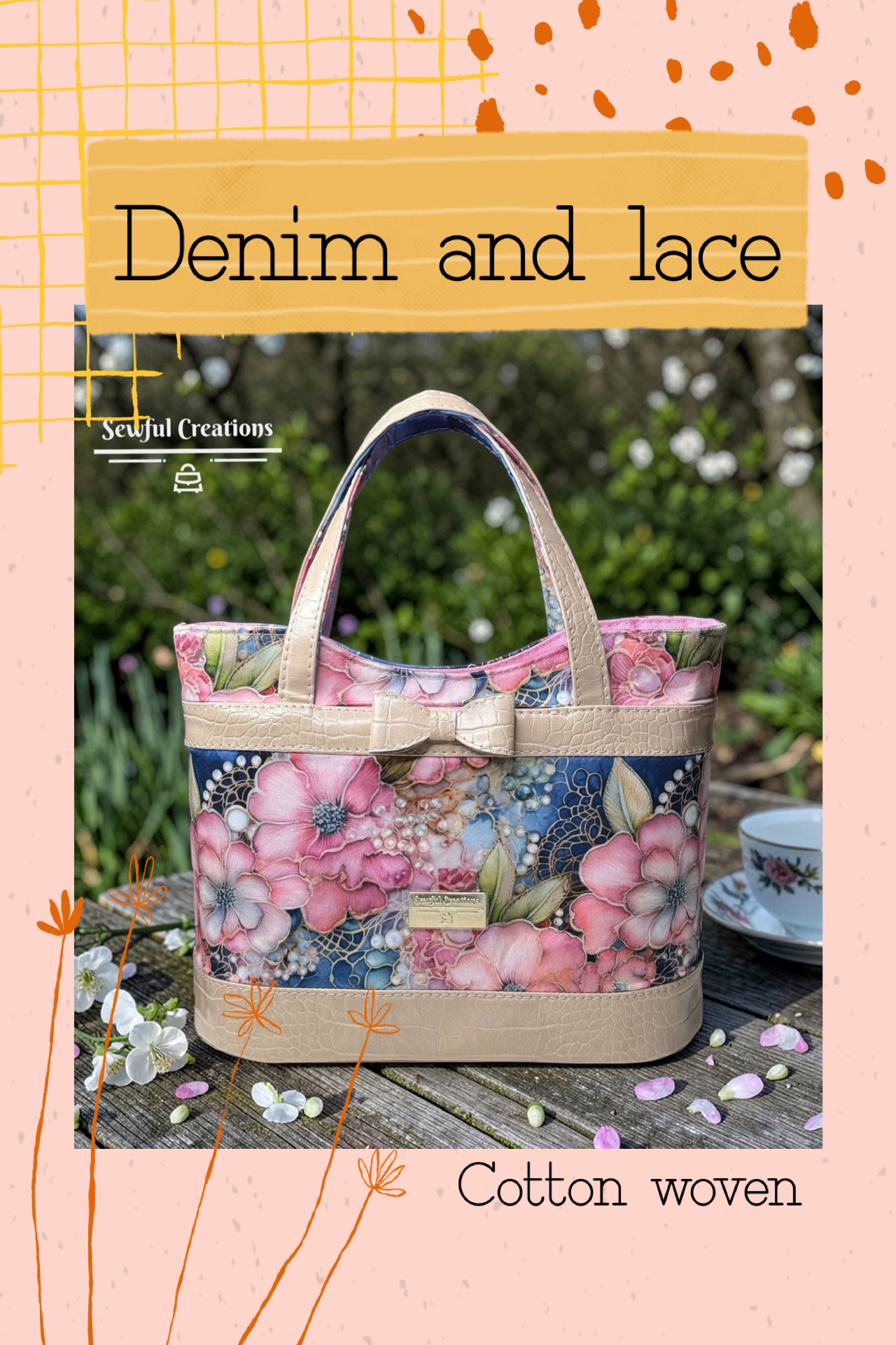 Denim and lace round 36 retail