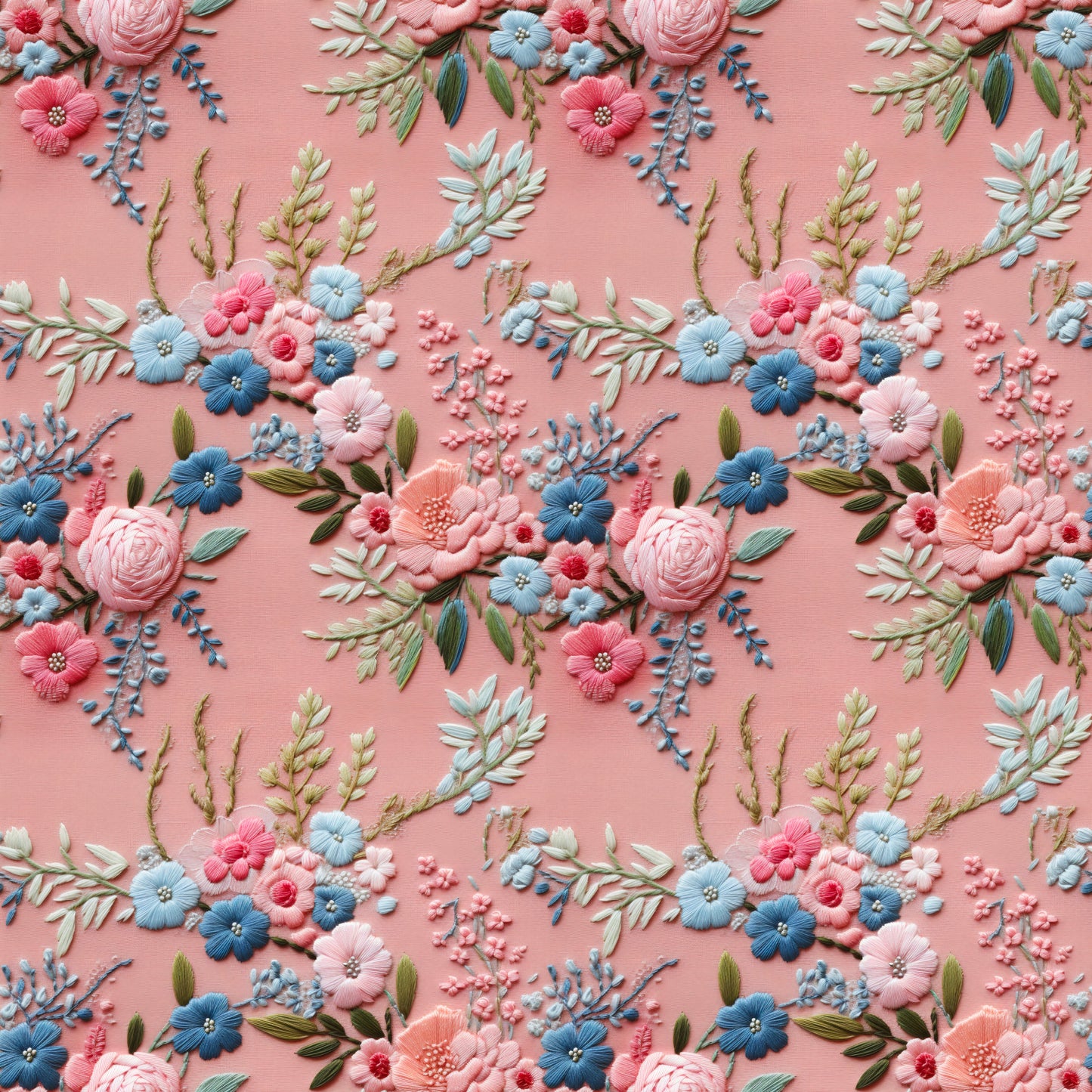 Embroidered flowers round 28 retail