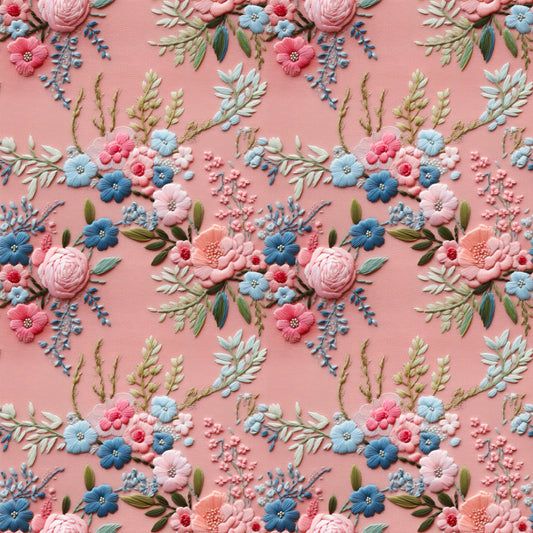 Embroidered flowers round 28 retail