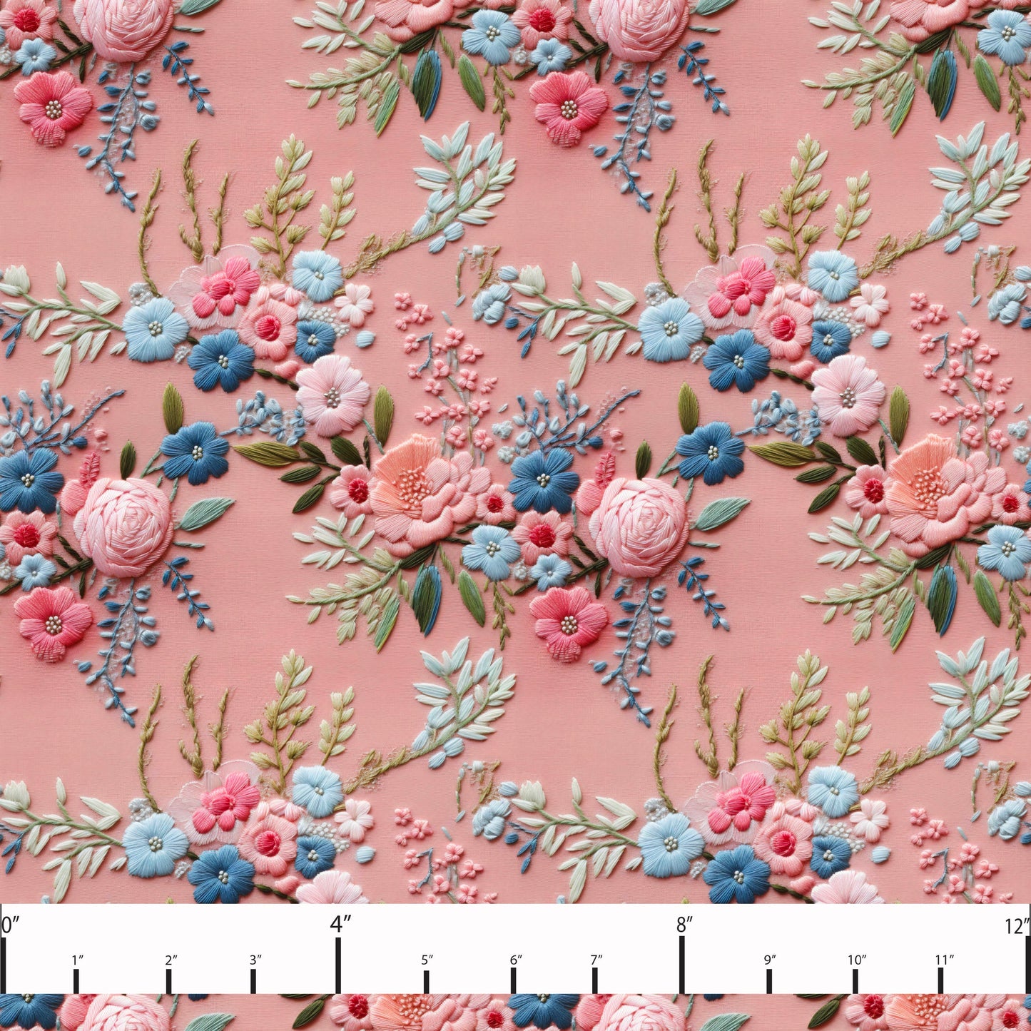 Embroidered flowers round 28 retail