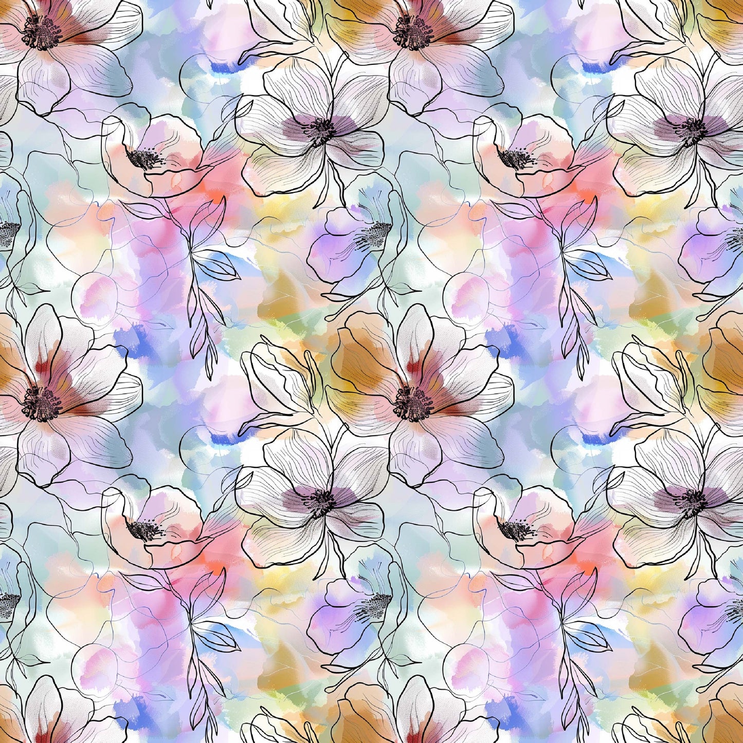 Floral watercolour round 37 retail