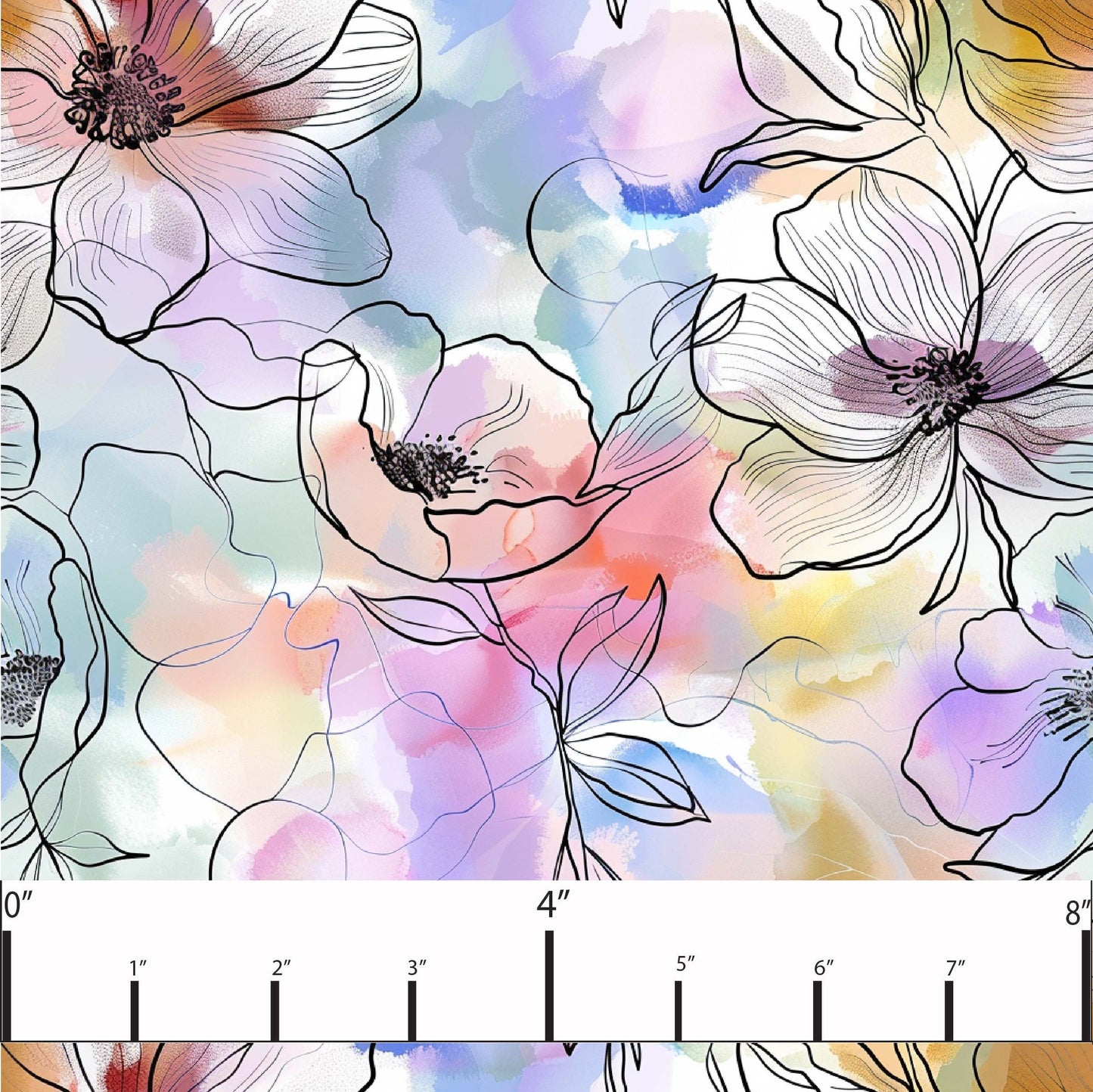Floral watercolour round 37 retail