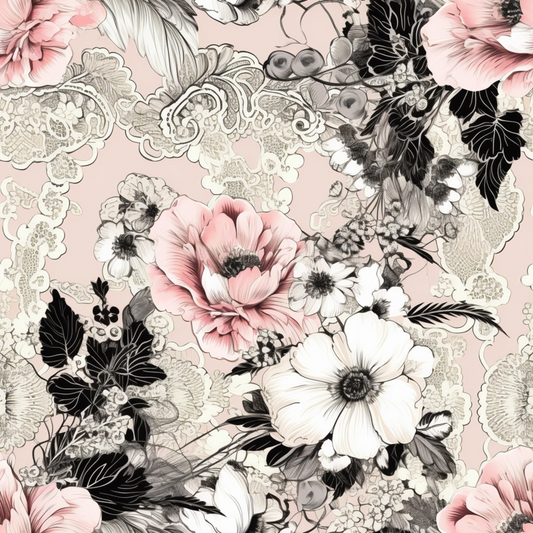 Florals and Lace cotton woven