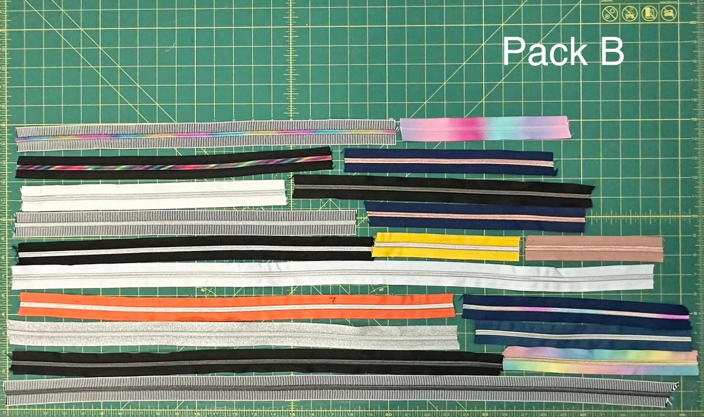 Zipper tape scrap packs