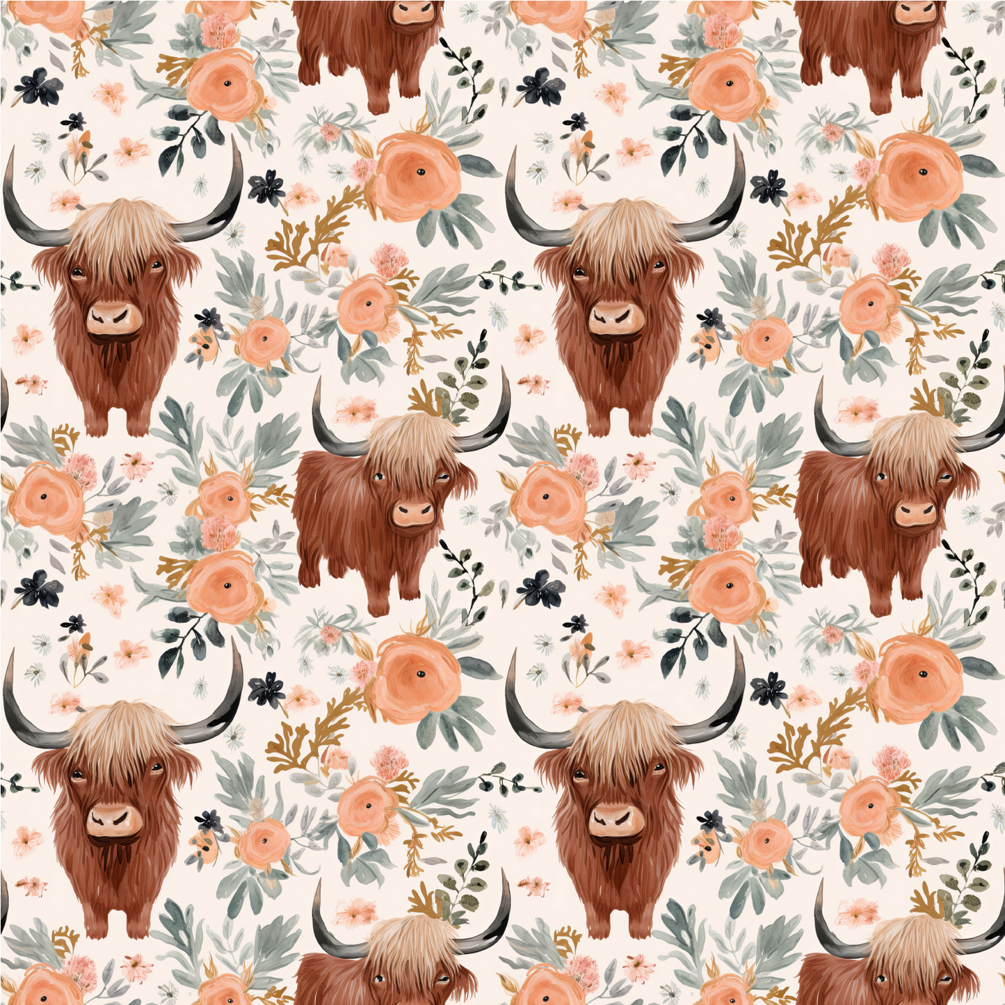 Highland Cow faux leather vinyl