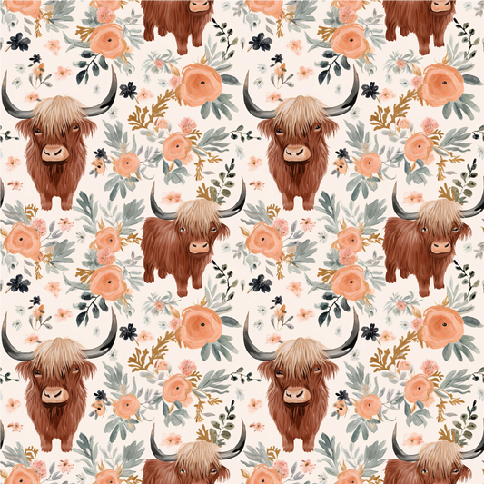 Highland Cow cotton woven