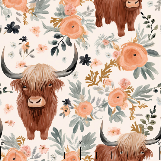 Highland Cow faux leather vinyl