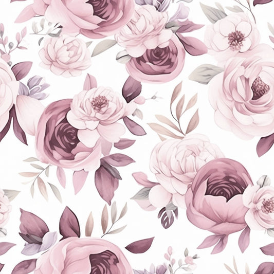 Dusty pink flowers round 16 retail