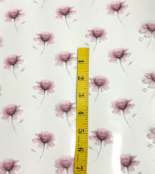 Pink roses clear jelly vinyl