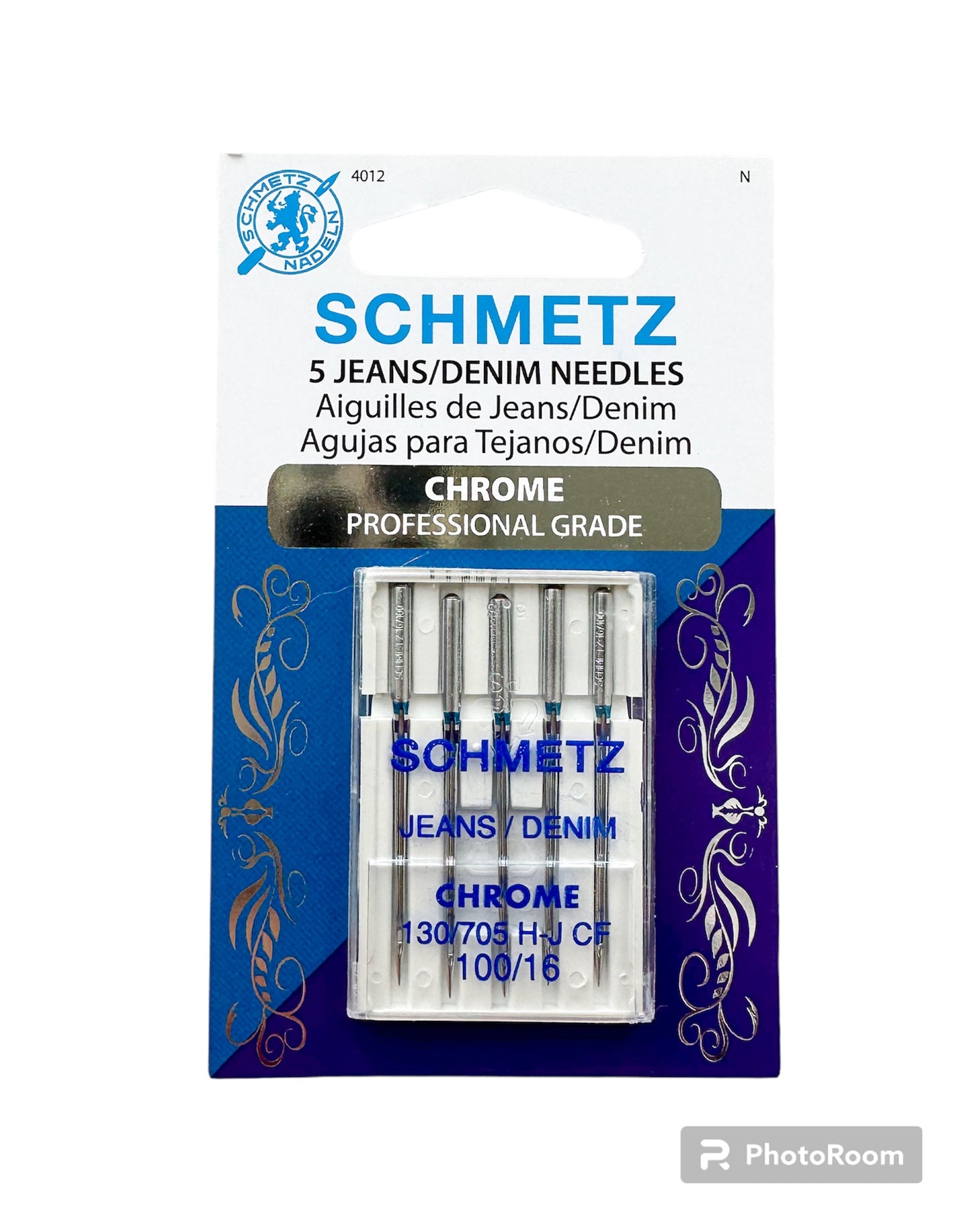 Schmetz chrome jean/denim needles size 100/16