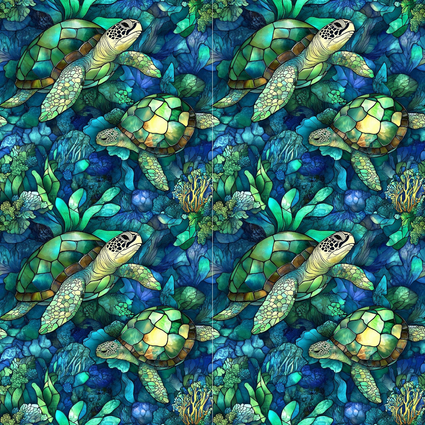Stained glass turtles preorder round 40