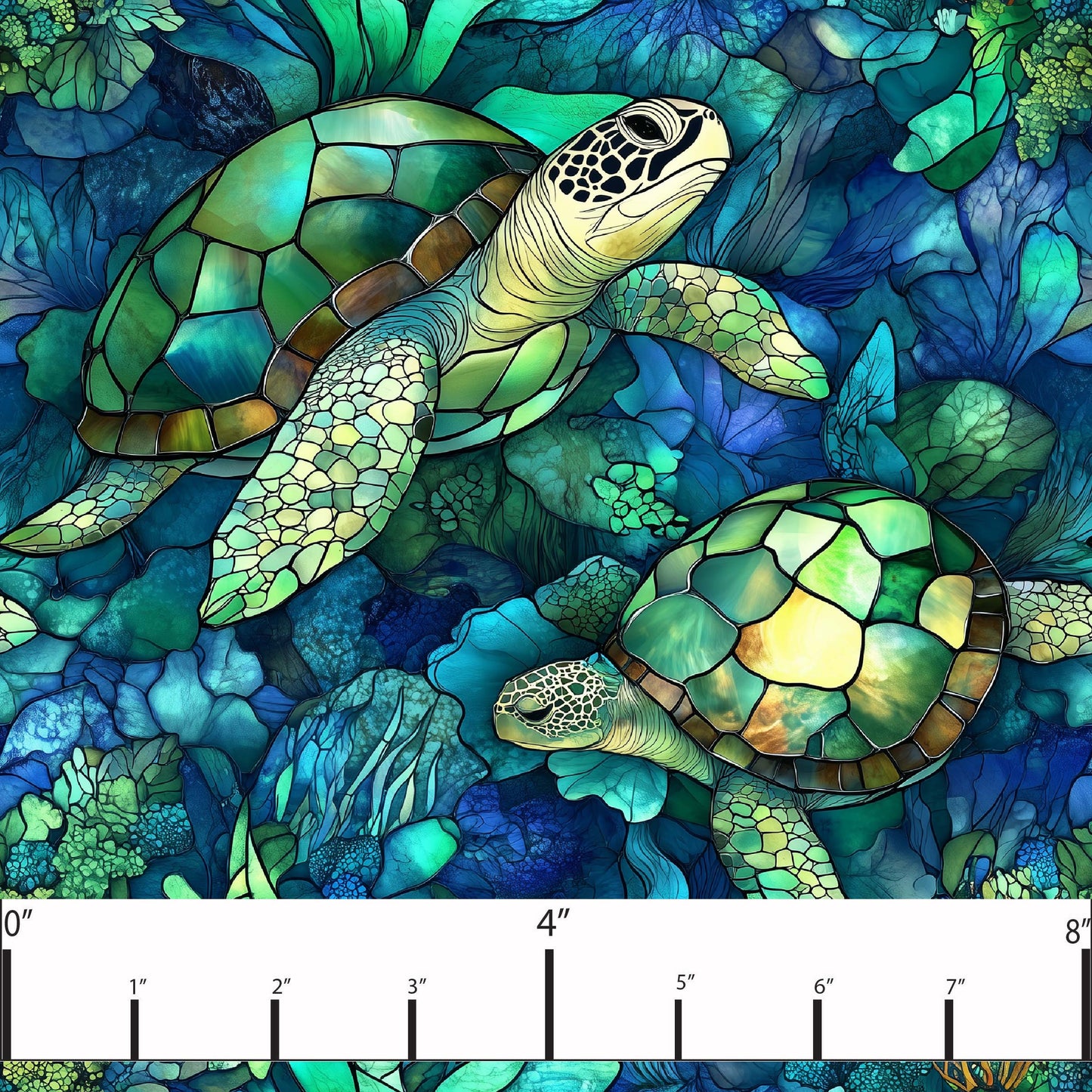 Stained glass turtles preorder round 40