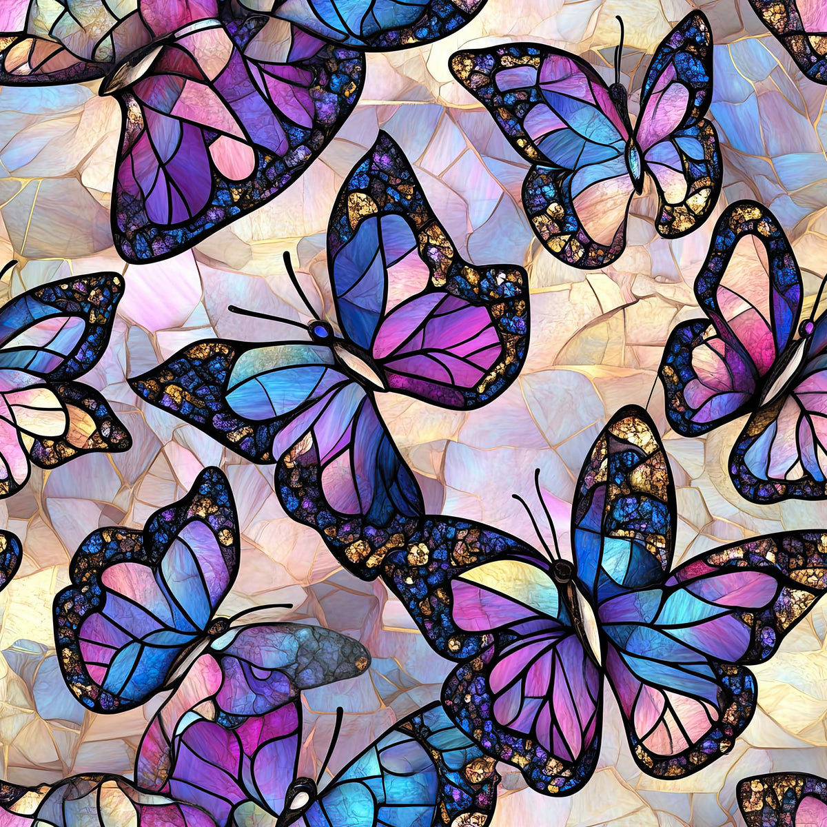 Stained glass butterflies preorder round 43