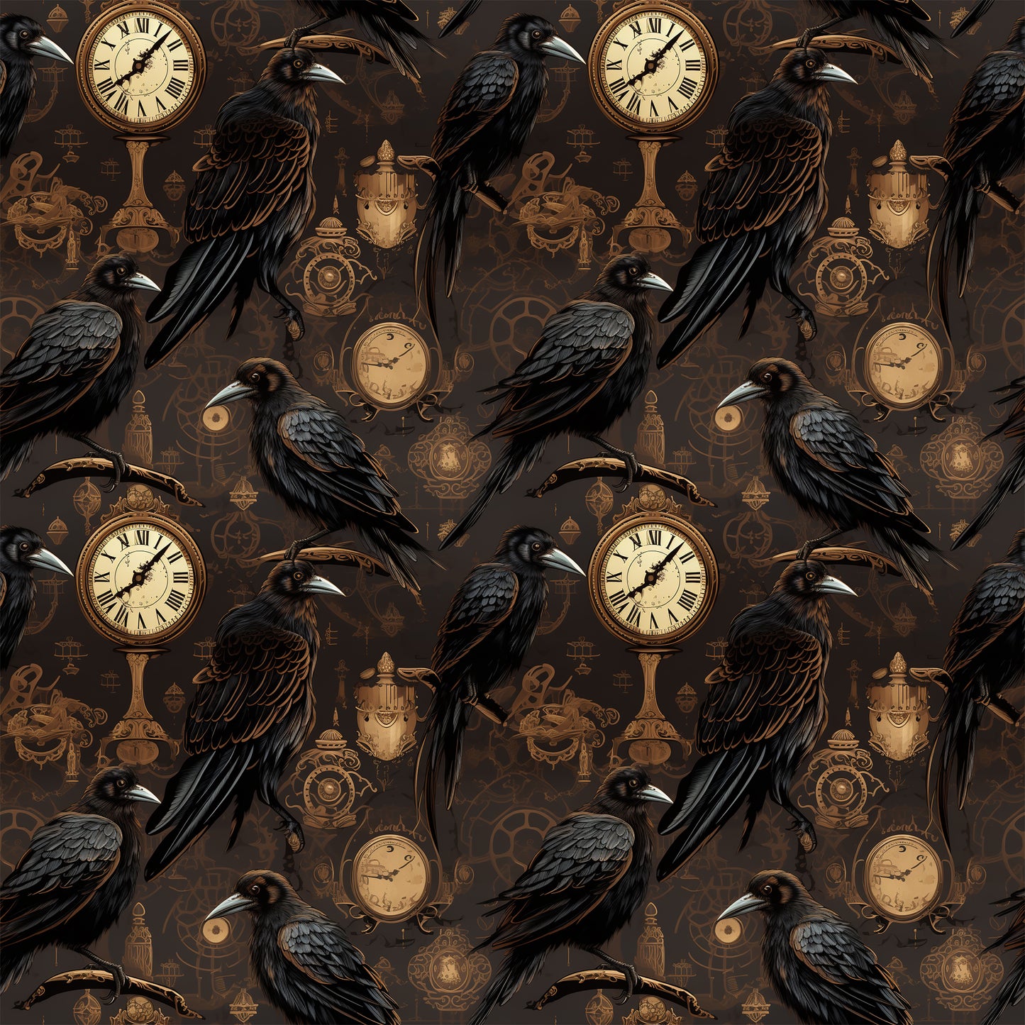 Steampunk ravens round 36 retail