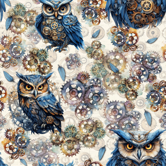 Steampunk owls round 25 retail