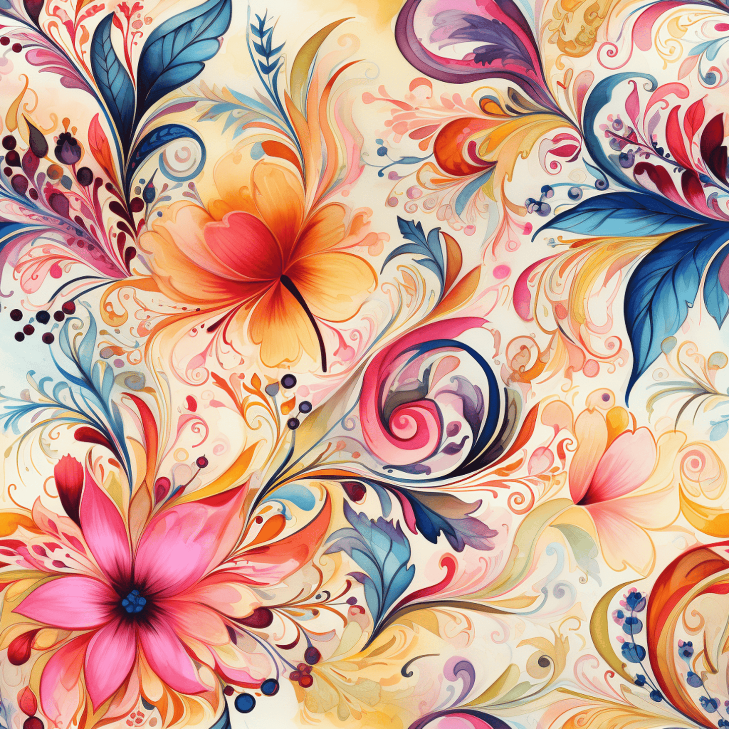 Watercolour paisley