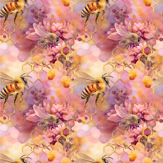 Pretty in pink bees cotton canvas