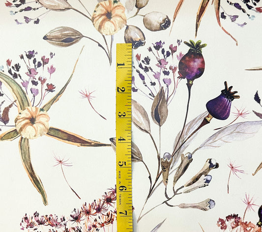 Spring foliage faux leather vinyl END CUT
