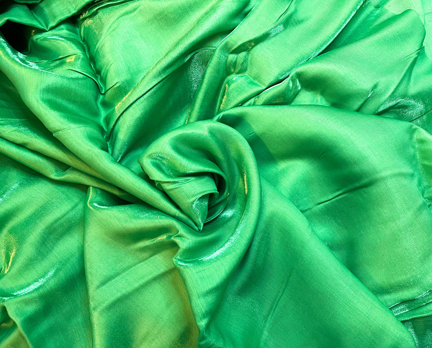 Clearance -green satin silk yardage