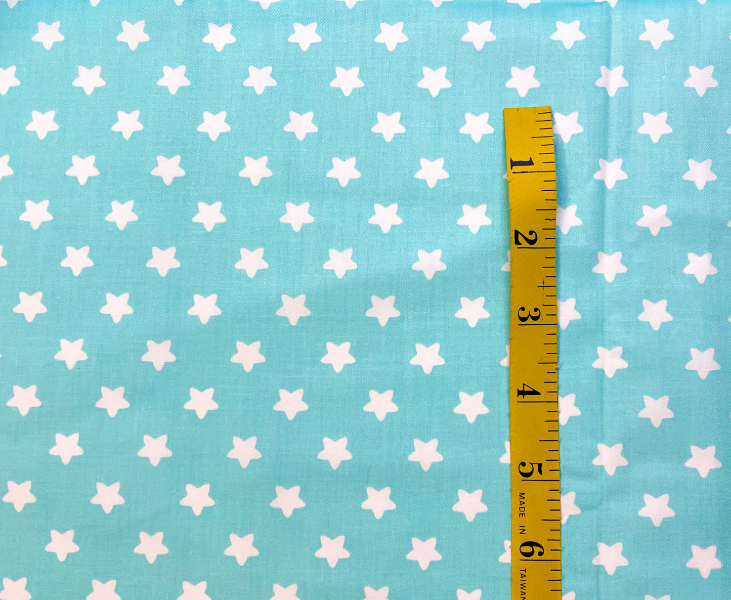 White stars on aqua