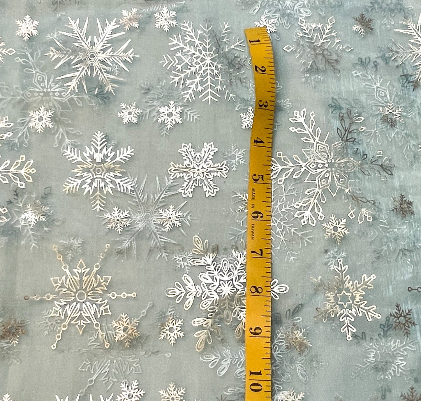 Clearance-blue with medium silver snowflakes-precut